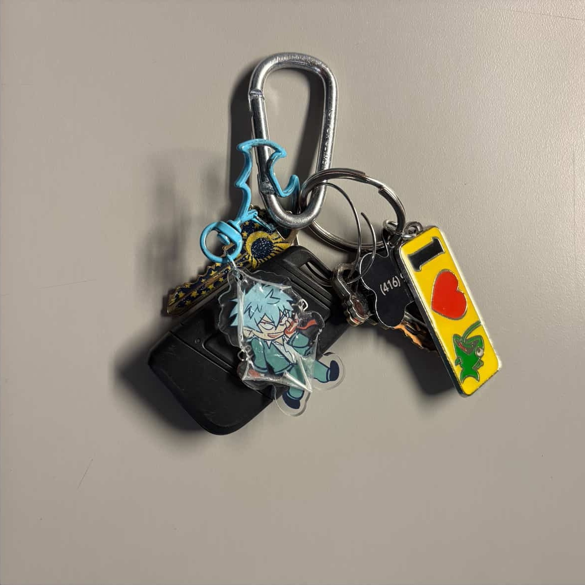 This is Sofia's carabiner with different trinkets that she has collected over time. I thought this would be interesting to do an interaction with but I decided not to because I couldn't draw how the interaction would work due to the slimness of the object and the clutter on it.