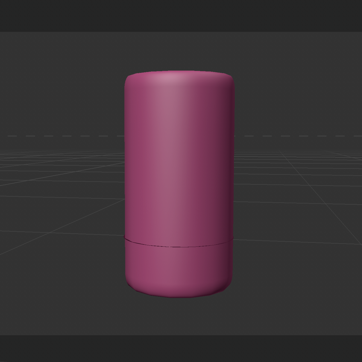 Complete 3D model of the stick of blush from a front-facing angle