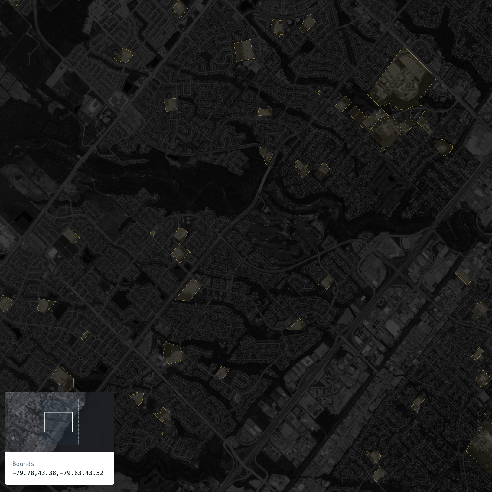 These are school districts in Oakville as a tileset on Mapbox, the colour contrast is poor but when I upload the raw data I can't choose the colour