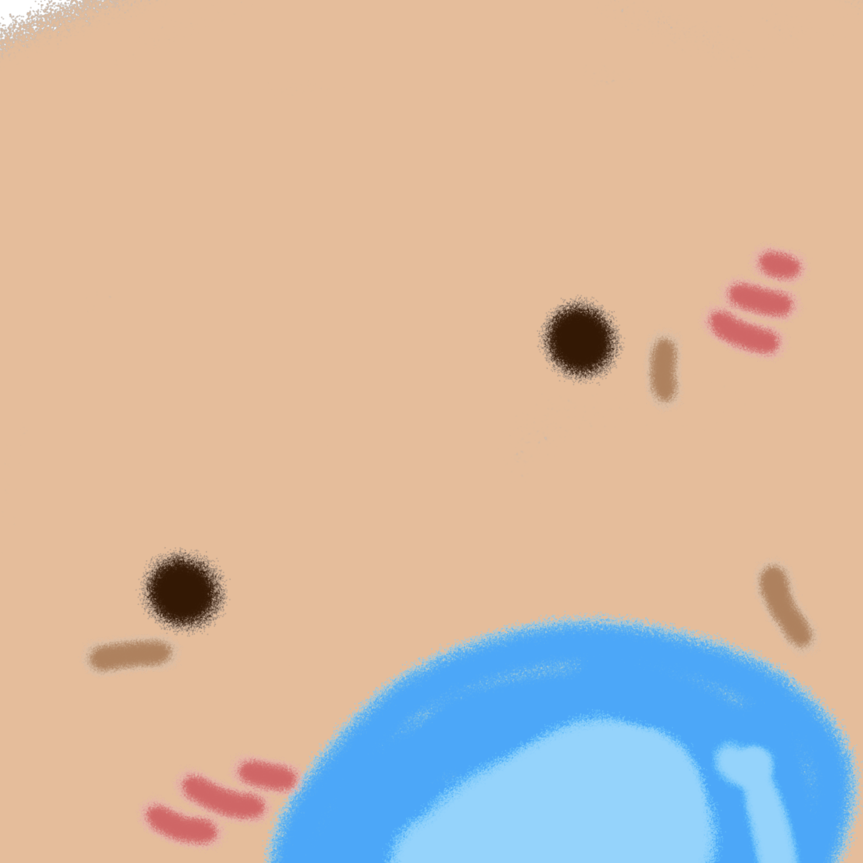 This was what the baby-like creature looked like when I got close to the camera.