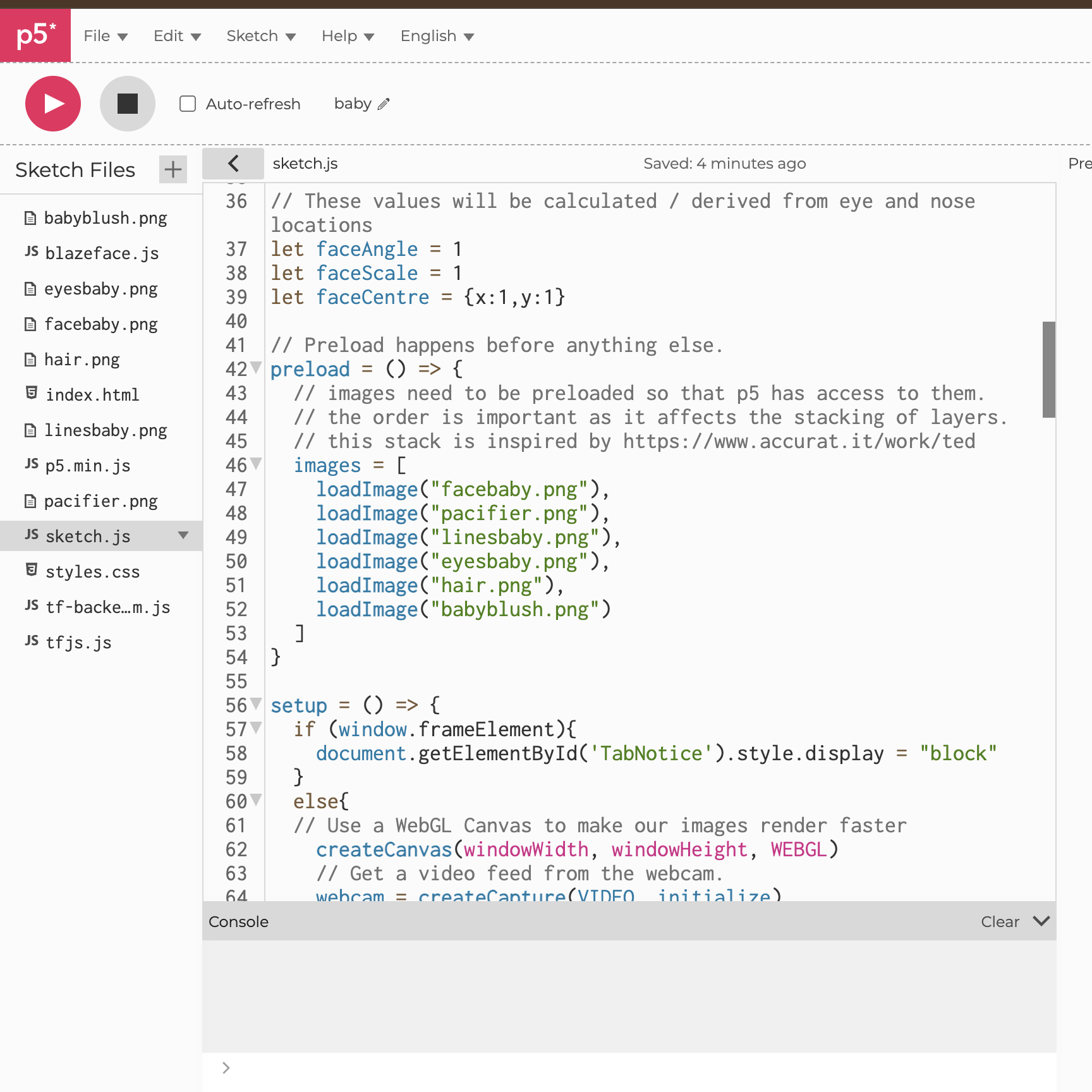 This is the order I inputted the layers in so that it would show up properly when I loaded blazeface.