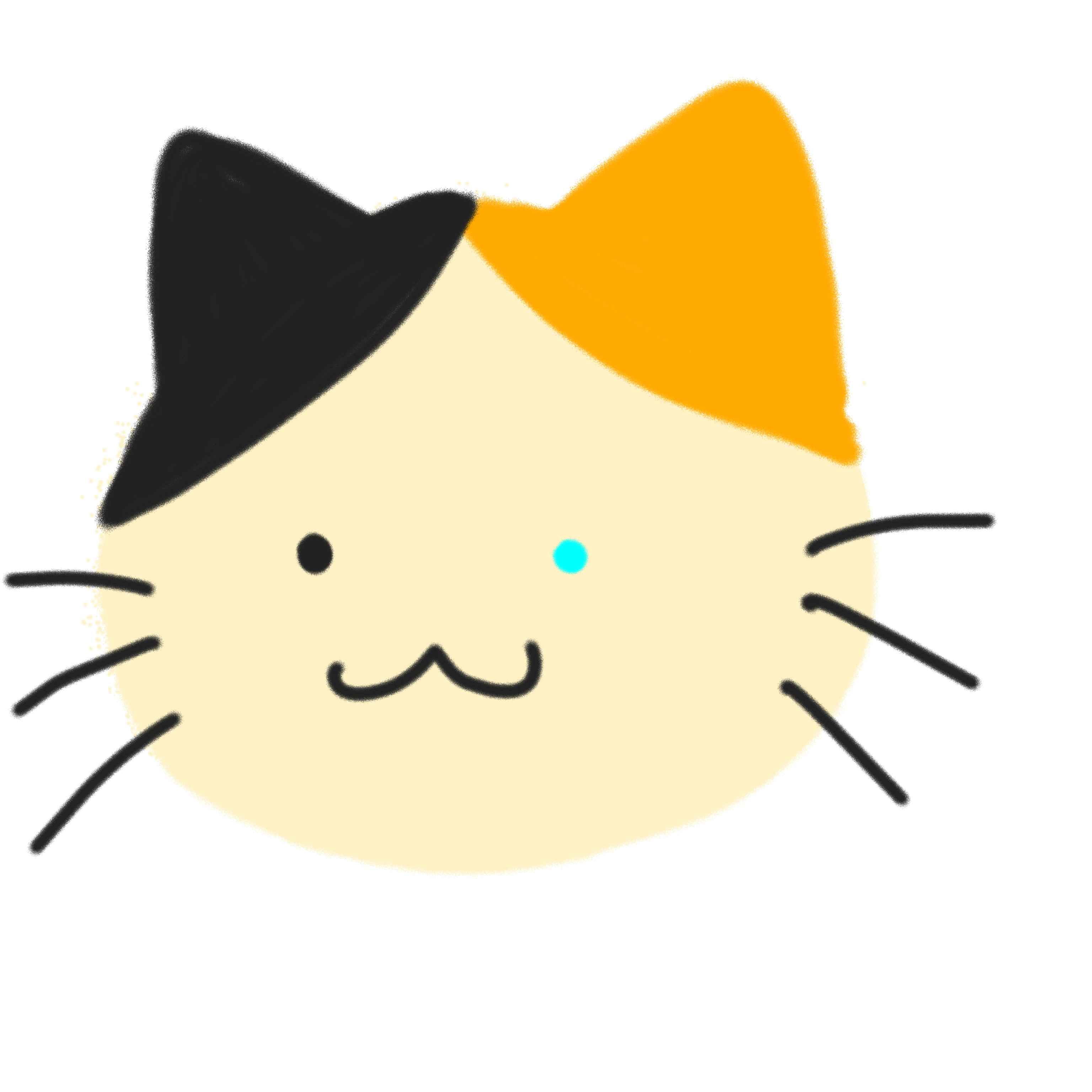 This is what the calico cat drawing looks like on its own.