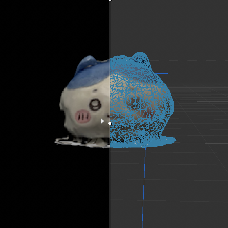 This is what the Hachiware keychain looked like after I reduced the amount of polygons the model had. I also wanted to show the fully rendered version beside it for a comparison of what the keychain should look like.